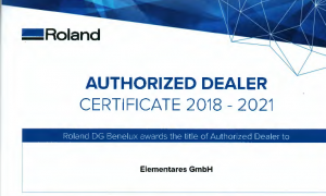 Die elementa:res für medienkompetenz gmbh ist ein zertifizierter Roland DG Händler bis 2021